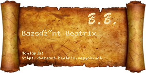 Bazsánt Beatrix névjegykártya