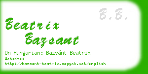 beatrix bazsant business card
